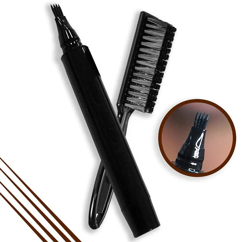Four-pronged Beard Pen Beard Filling Pen Beard Pencil And Beard Brush Combination - Bellarte Enchanté Four-pronged Beard Pen Beard Filling Pen Beard Pencil And Beard Brush Combination